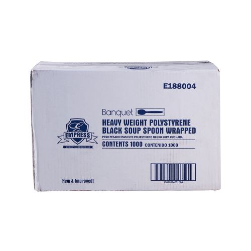 Empress Heavy Weight Soupspoon PS Black Wrapped Pack 1000 / cs