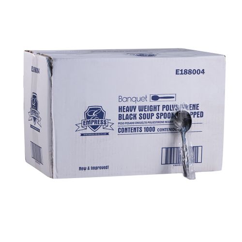 Empress Heavy Weight Soupspoon PS Black Wrapped Pack 1000 / cs