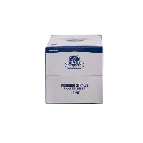 Empress Jumbo Straw Paper Wrapped 10.25 White With Red Stripe Boxed Pack 4 / 500 cs