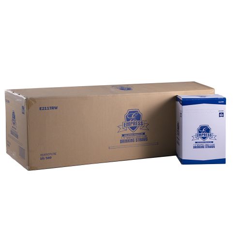Empress Jumbo Straw Paper Wrapped 7.75 Clear Boxed Pack 10 / 500 cs