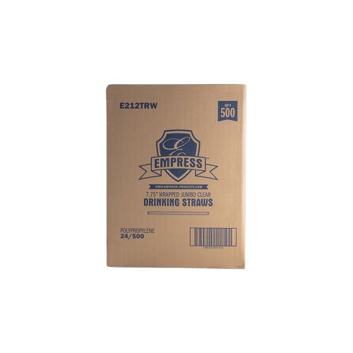 Empress Jumbo Straw Paper Wrapped 7.75 Clear Boxed Pack 24 / 500 cs