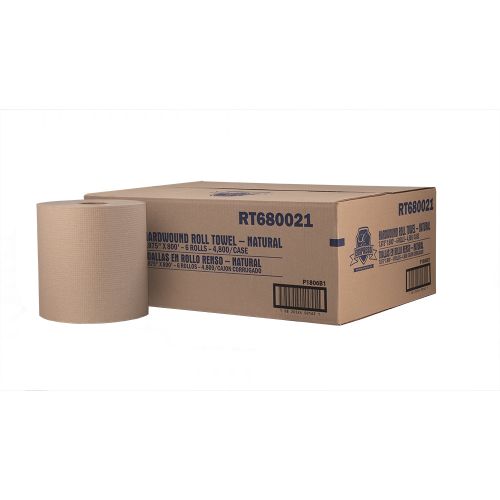 1-Ply Hardwound Paper Towel Roll 8''x800', Natural (6 Rolls)