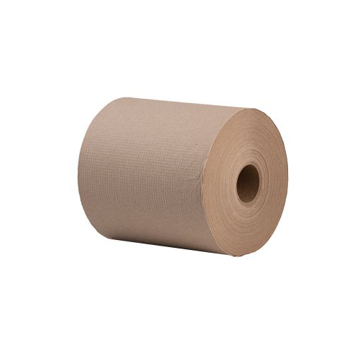 1-Ply Hardwound Paper Towel Roll 8''x800', Natural (6 Rolls)