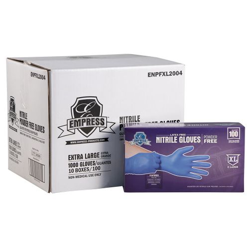 Empress Nitrile Gloves Blue Powder Free X-Large Pack 10 / 100 cs