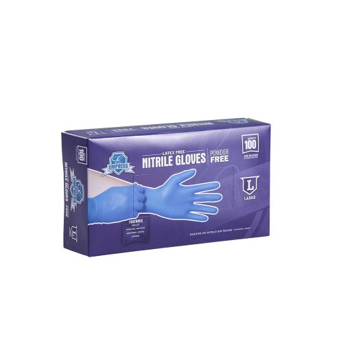 Empress Nitrile Gloves Blue Powder Free Large Pack 10 / 100 cs