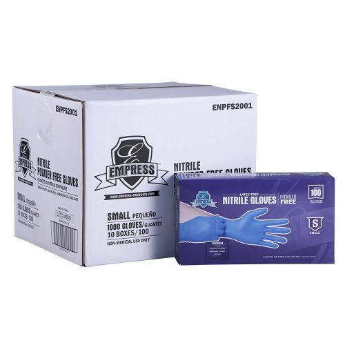 Empress Nitrile Gloves Blue Powder Free Small Pack 10 / 100 cs