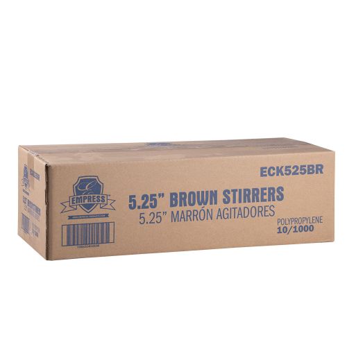 Empress Cocktail Straw / Stirrer Unwrapped 5.25 Brown Boxed Pack 10 / 1000 cs