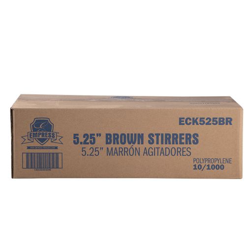 Empress Cocktail Straw / Stirrer Unwrapped 5.25 Brown Boxed Pack 10 / 1000 cs