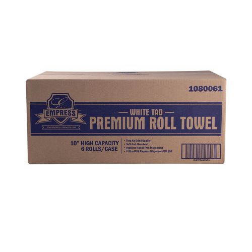 Empress TAD Premium Hardwound towel 10 Bleached High Capacity Pack 6 Rolls
