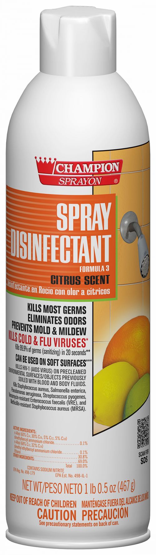 Chase Champion Sprayon Citrus Spray Disinfectant Pack 12 / cs
