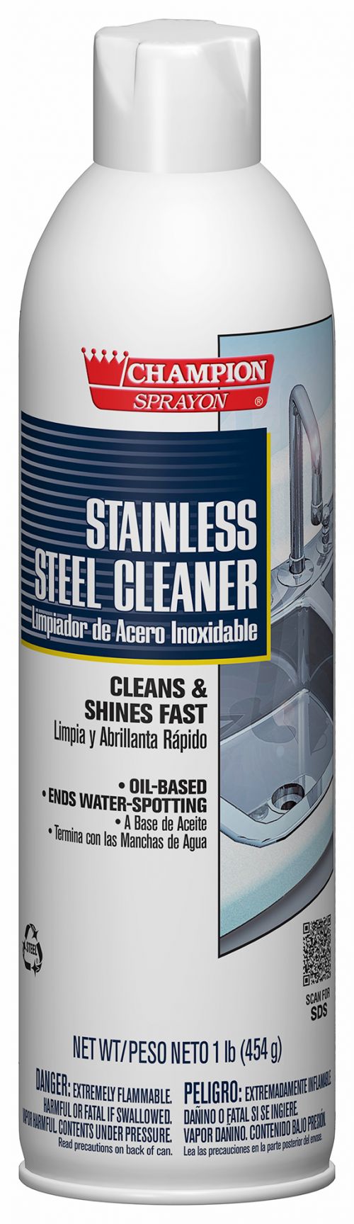Chase Aerosol Stainless Steel Cleaner Oil-Based Pack 12/16oz
