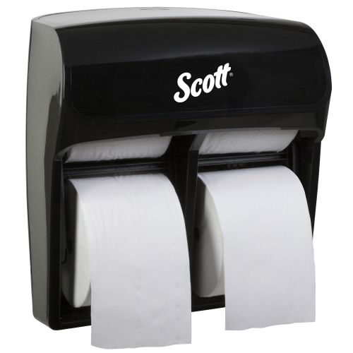 Scott Pro MOD High Capacity Single Roll Bath Tissue Dispenser (44518), Toilet Paper Dispenser for Small Rolls, 12.75" x 11.25" x 6.31", Black, 1/Case
