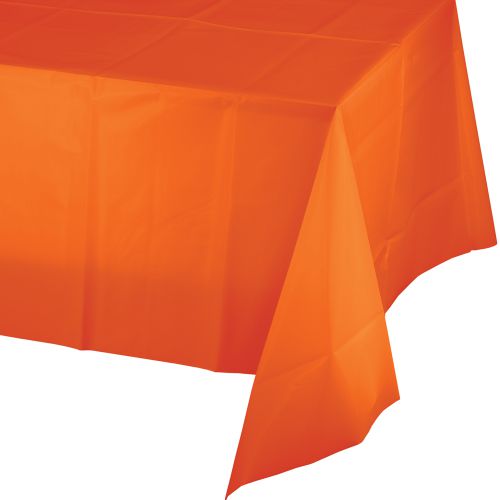54X108 ORANGE POLY TABLE COVER