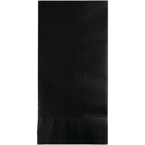 1/8 Fold 2-Ply Dinner Napkins 16''x16'', Pack, Black (100 Per Pack, 6 Packs)
