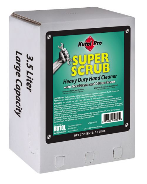 Kutol Pro Super Scrub Heavy Duty Hand Cleaner with Scrubbers, Light Green with Citrus Scent, 2/3.5 Liter