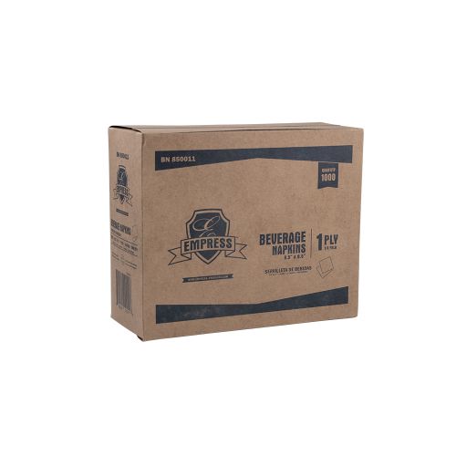1/4 Fold 1-Ply Beverage Napkins 8.5''x9'', Pack, White (500 Per Pack, 8 Packs)