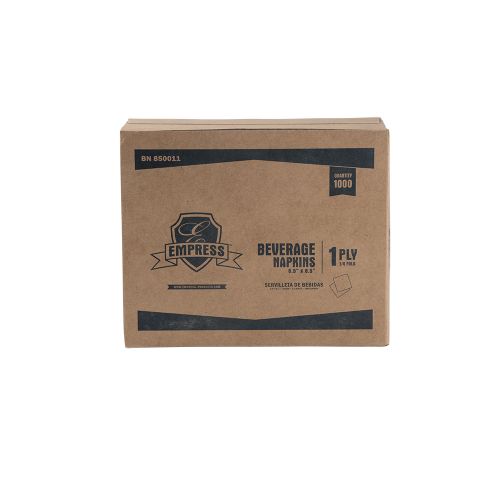 1/4 Fold 1-Ply Beverage Napkins 8.5''x9'', Pack, White (500 Per Pack, 8 Packs)