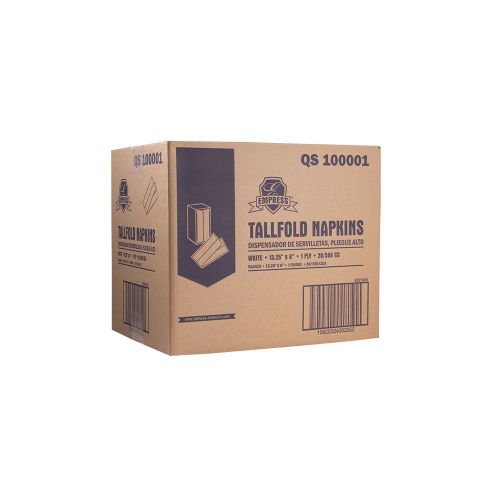 Tall Fold 1-Ply Dispenser Napkins 6''x13'', Pack, White (500 Per Pack, 20 Packs)