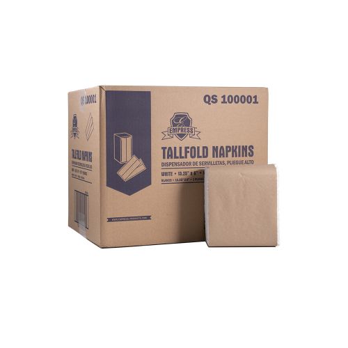 Tall Fold 1-Ply Dispenser Napkins 6''x13'', Pack, White (500 Per Pack, 20 Packs)