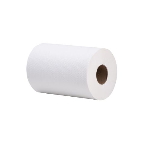 1-Ply Hardwound Paper Towel Roll 8''x350', White (12 Rolls)