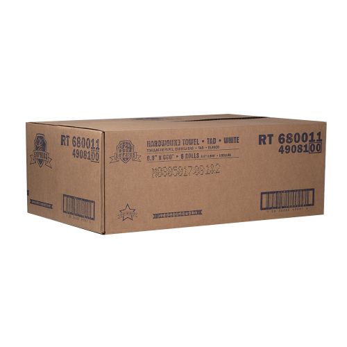 1-Ply Hardwound Paper Towel Roll 8''x800', White (6 Rolls)