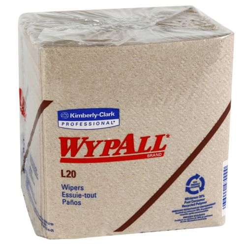 WypAll L20 Limited Use Towels (47000), Quarterfold Format, Tan/Natural, 2-Ply, 12 Packs/Case, 68 Sheets/Pack