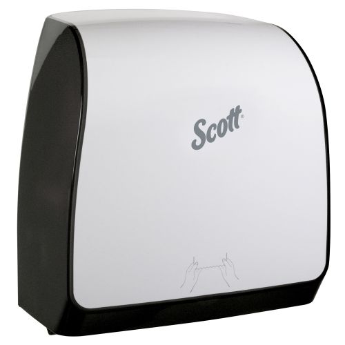 Scott Control MOD Slimroll Hard Roll Paper Towel Dispenser, 12.63" x 16.13" x 10.2", Pink Core for Slimroll Paper Towels, Touchless, Pull Towel, White