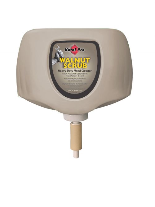 Kutol Pro Walnut Scrub Heavy Duty Hand Cleaner with Natural Scrubbers, Dark Tan with Rainforest Scent, 4/2 Liter Duraview