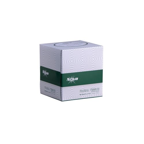 2-Ply Facial Tissue 7''x7.5'', Cube Box, White (85 Per Box, 30 Boxes)