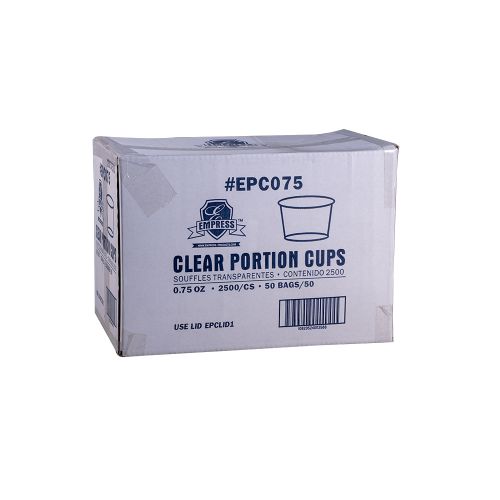 Empress Plastic Portion Cup .75oz Clear Pack 50 / 50 cs
