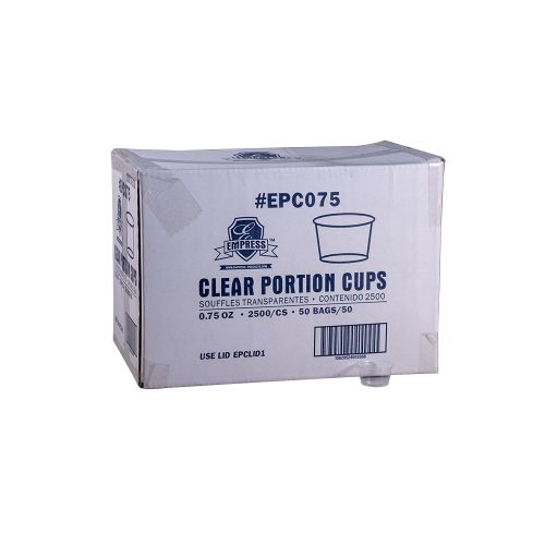 Empress Plastic Portion Cup .75oz Clear Pack 50 / 50 cs