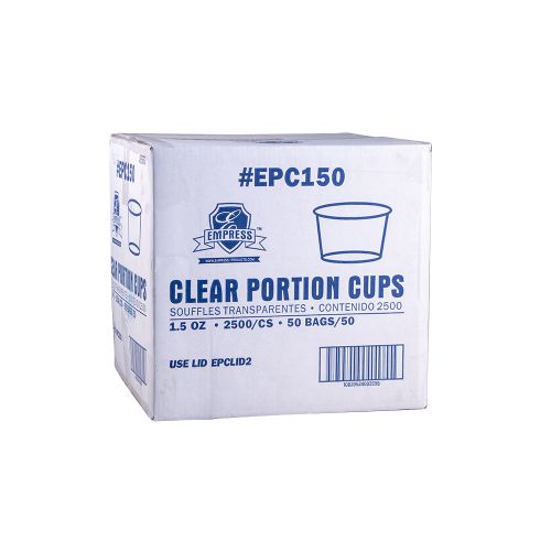Empress Plastic Portion Cup 1.5oz Clear Pack 50 / 50 cs