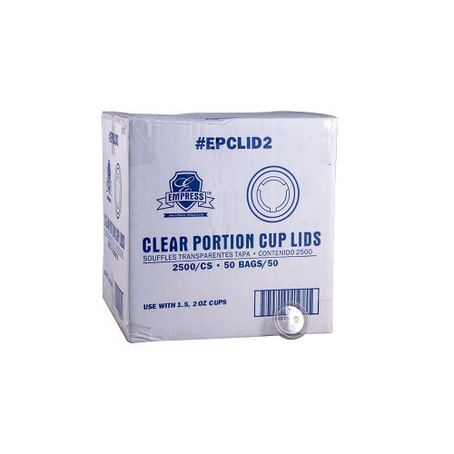 Empress Lid for 1.5oz 2oz and 2.5oz Plastic Portion Cup Pack 50 / 50 cs