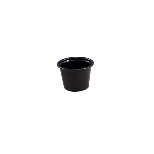 Empress Plastic Portion Cup 1oz Black Pack 50 / 50 cs