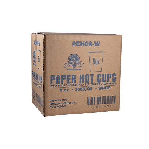 Empress Paper Hot Cup 8oz White Pack 20 / 50 cs