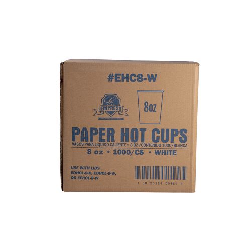 Empress Paper Hot Cup 8oz White Pack 20 / 50 cs