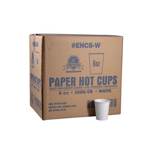 Empress Paper Hot Cup 8oz White Pack 20 / 50 cs