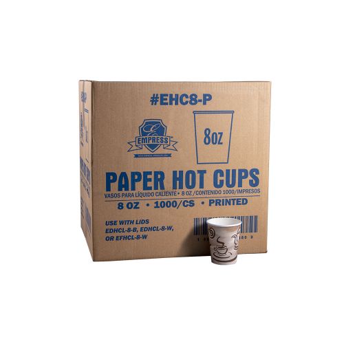 Empress Paper Hot Cup 8oz Stock Print Pack 20 / 50 cs