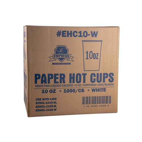 Empress Paper Hot Cup 10oz Squat White Pack 20 / 50 cs