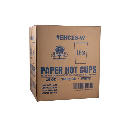 Empress Paper Hot Cup 16oz White Pack 20 / 50 cs