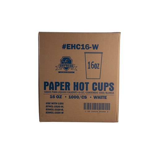 Empress Paper Hot Cup 16oz White Pack 20 / 50 cs