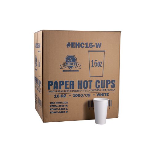 Empress Paper Hot Cup 16oz White Pack 20 / 50 cs