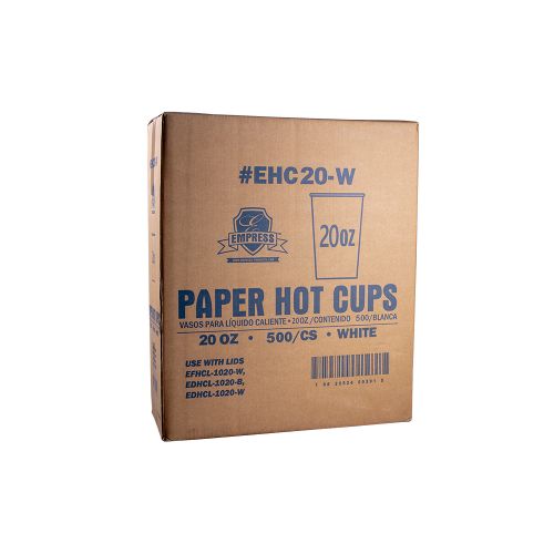 Empress Paper Hot Cup 20oz White Pack 10 / 50 cs