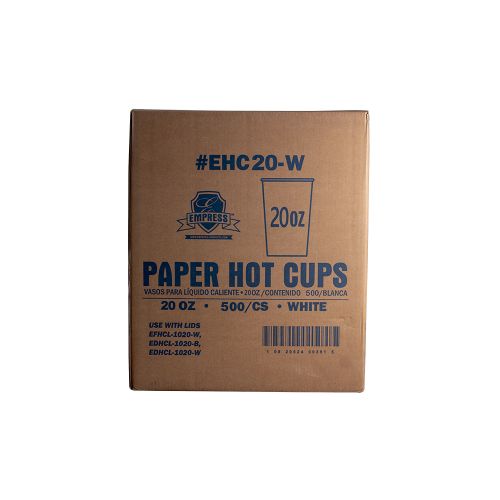 Empress Paper Hot Cup 20oz White Pack 10 / 50 cs