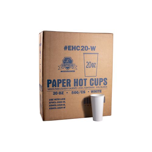 Empress Paper Hot Cup 20oz White Pack 10 / 50 cs