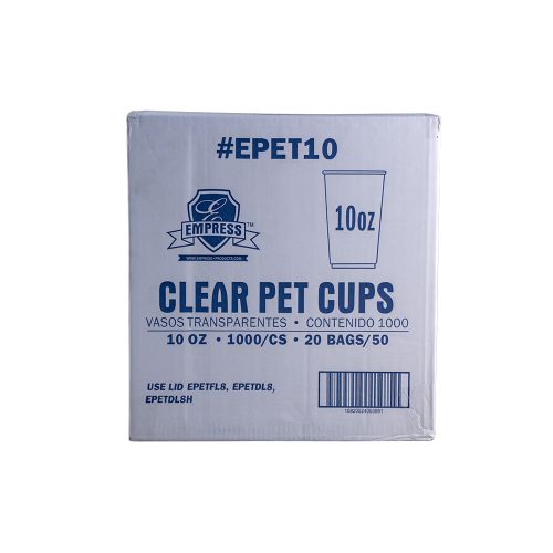 Empress PET Clear Cup 10oz Pack 20 / 50 cs