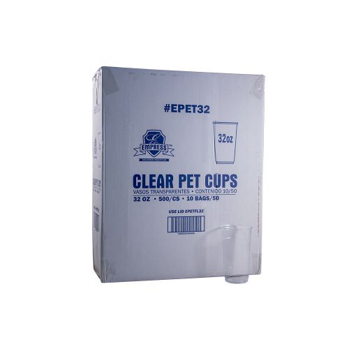 Empress PET Clear Cup 32oz Pack 10 / 50 cs