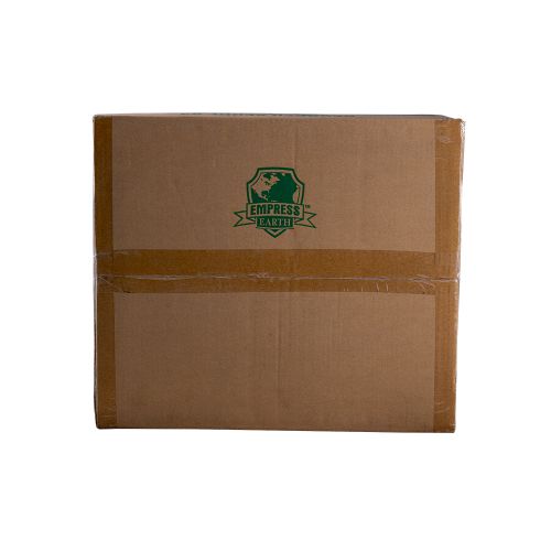 Empress EArth Hinged Container Molded Fiber 8 X 8 X 3.19 Natural Deep 3-Comp Pack 2 / 100 cs