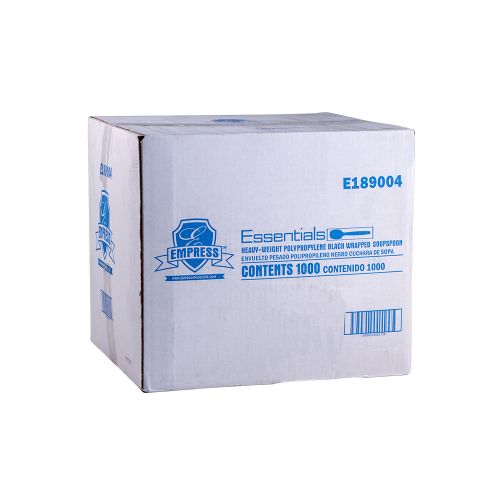 Empress Heavy Weight Soupspoon Polypro Black Wrapped Dense Pack Pack 1000 / cs