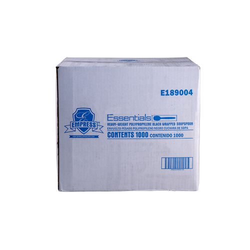 Empress Heavy Weight Soupspoon Polypro Black Wrapped Dense Pack Pack 1000 / cs